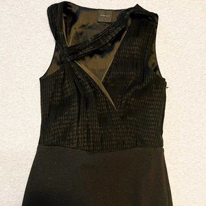 PURE NAVY Cross Front Houndstooth Sleeveless Sheath Dress | Black | Size: 0